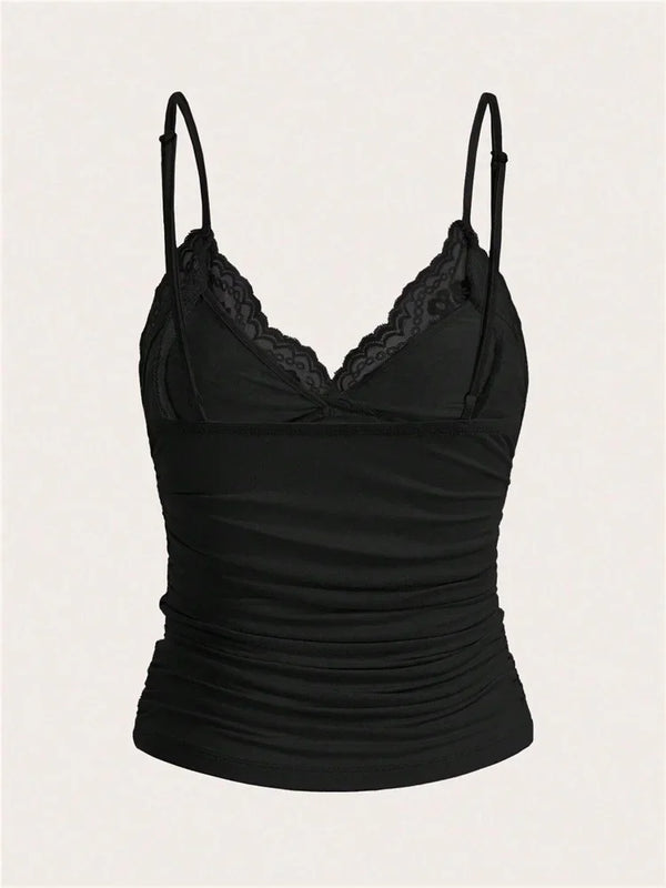 Top Cami com Laço e Renda
